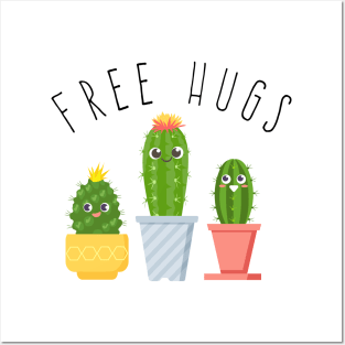 Free Hugs - Cacti design Posters and Art